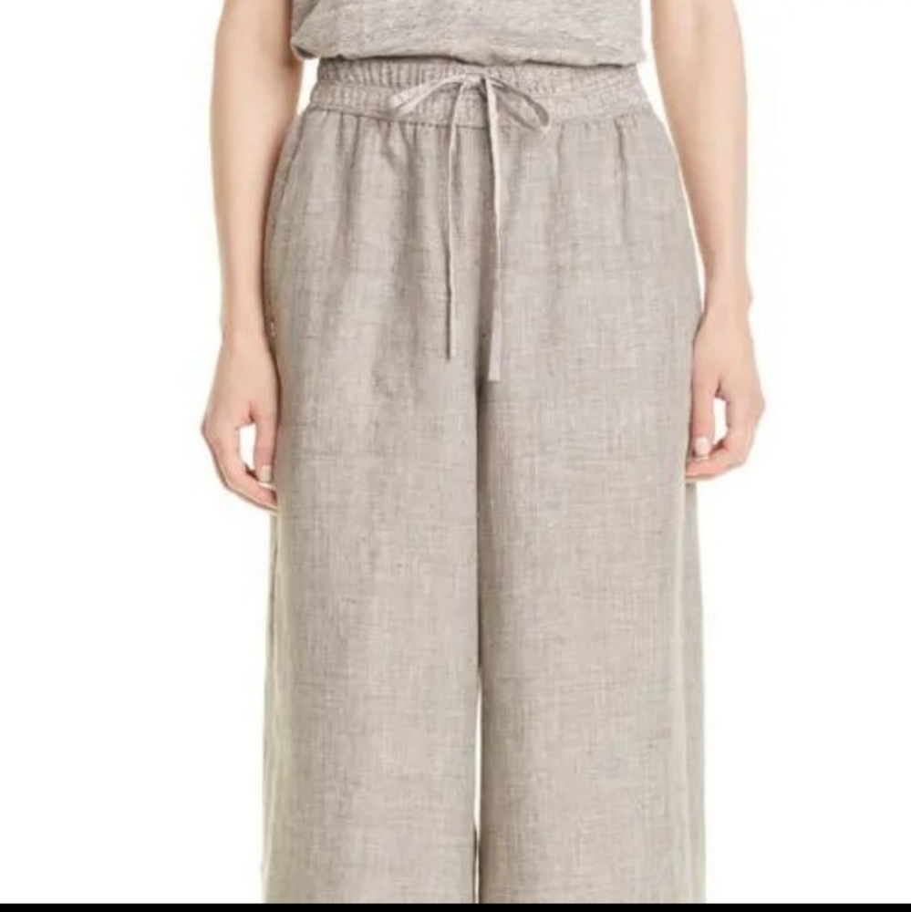 LAFAYETTE 148 Crosshatch Crop‎ Wide-Leg Pant sz XS